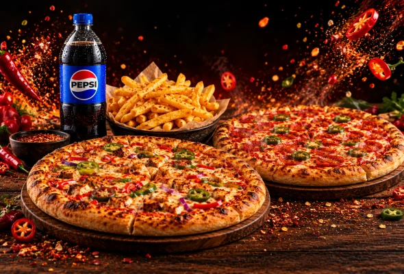 Any 2 x 12" Pizza, Large Chips and Bottle of Pepsi 1 Ltr