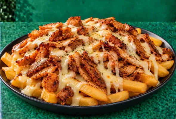 Chicken Doner Meat and Cheesy Chips
