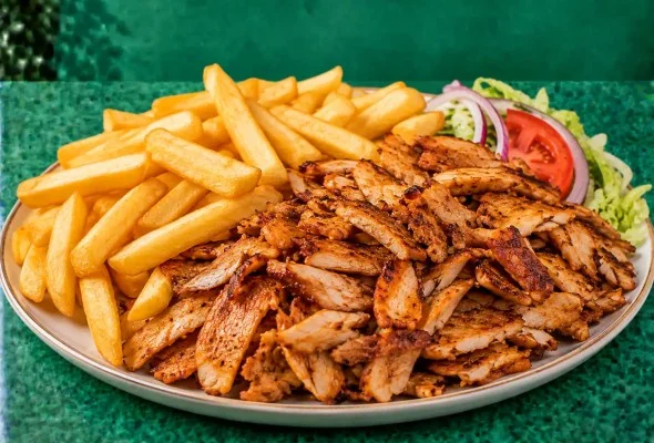 Chicken Doner Meat and Chips Large