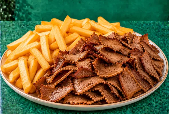 Doner Meat and Chips Large