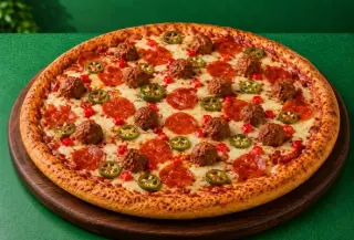 Meaty Vesuvius Pizza