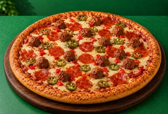 Meaty Vesuvius Pizza
