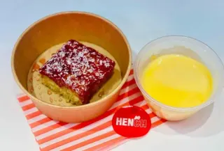 Jam Sponge wth custard