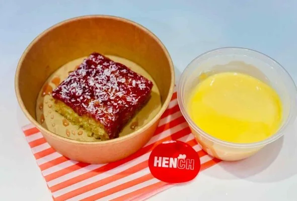 Jam Sponge wth custard