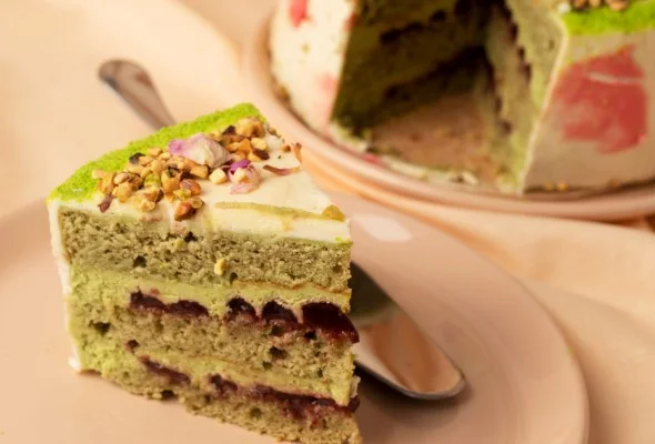 Cherry & Pistachio Gateau